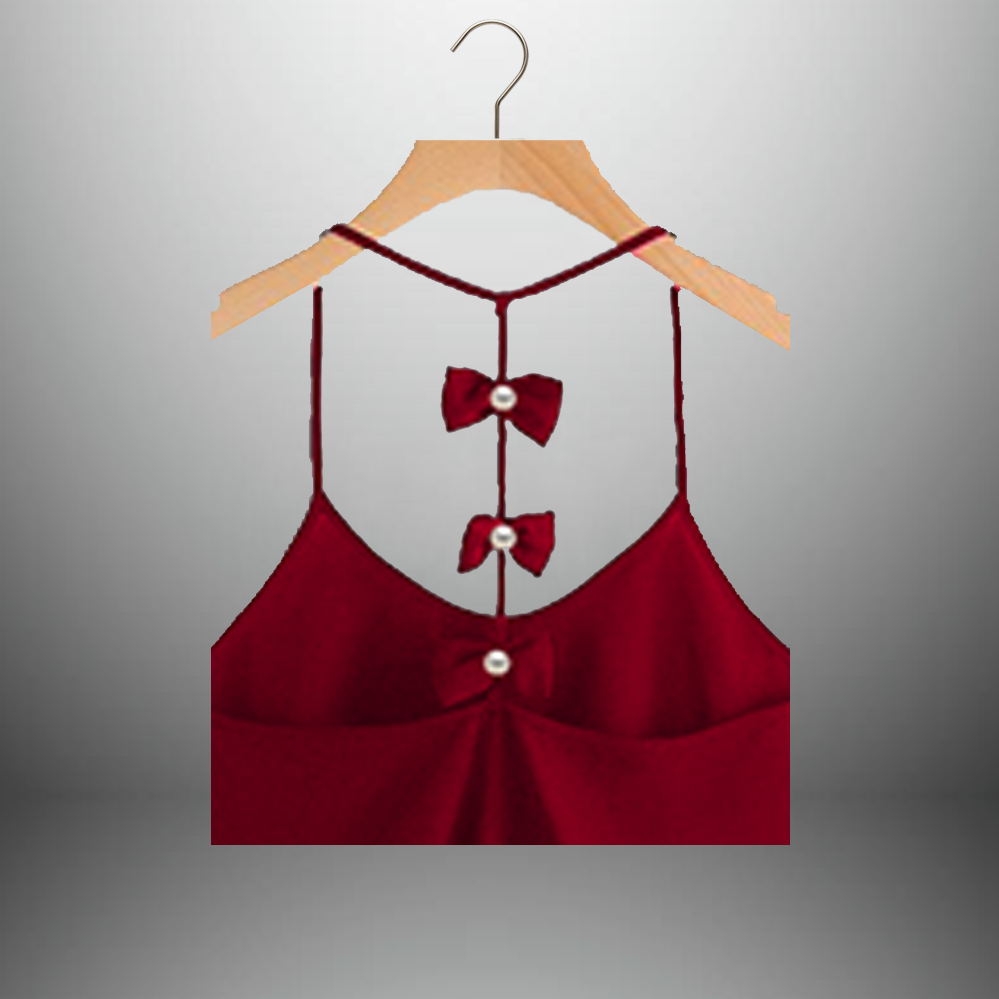 Women's Brownish Red embellished Shoulder Strap Top - RET091